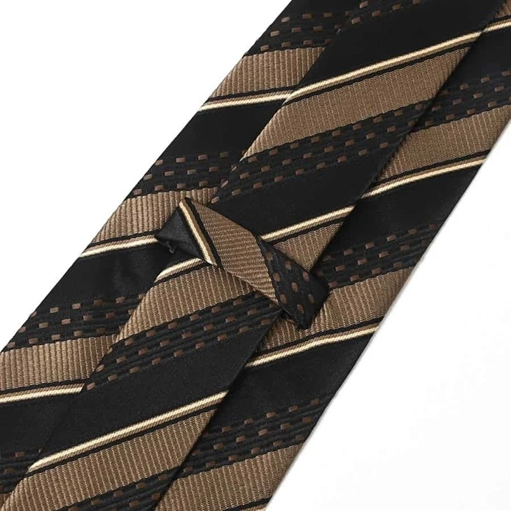Brown And Black Striped Mens Tie